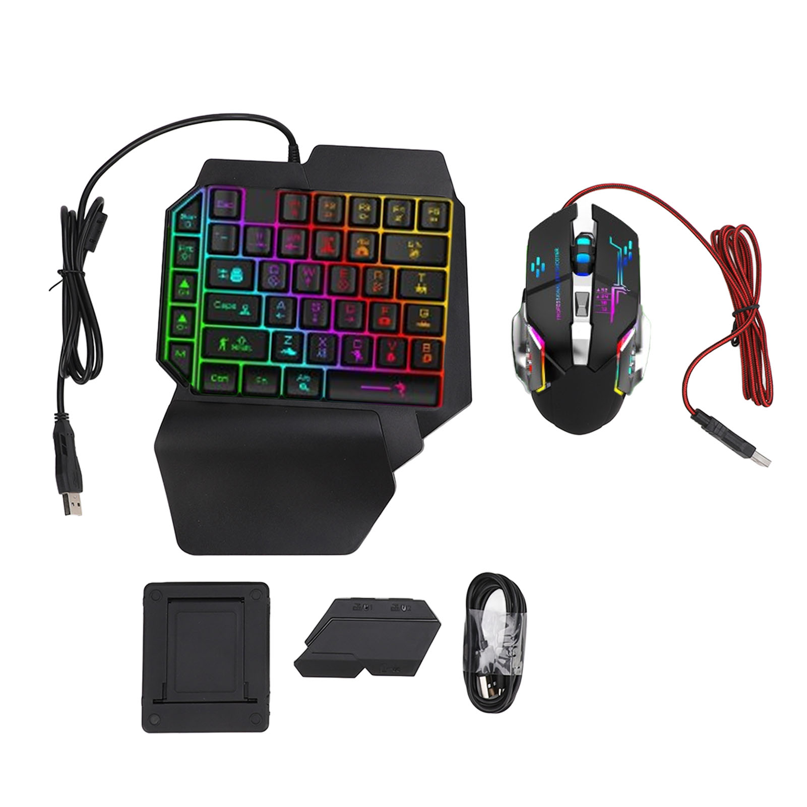 Gaming Keyboard Mouse And Headset Combo - Conjunto de convertidor de teclado y