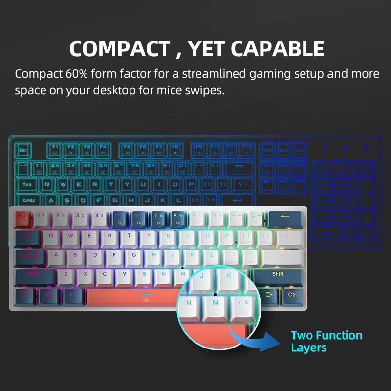 K500-B61 Machenike Mini Keybao - Gaming Keyboard E Yooso reseña y precio