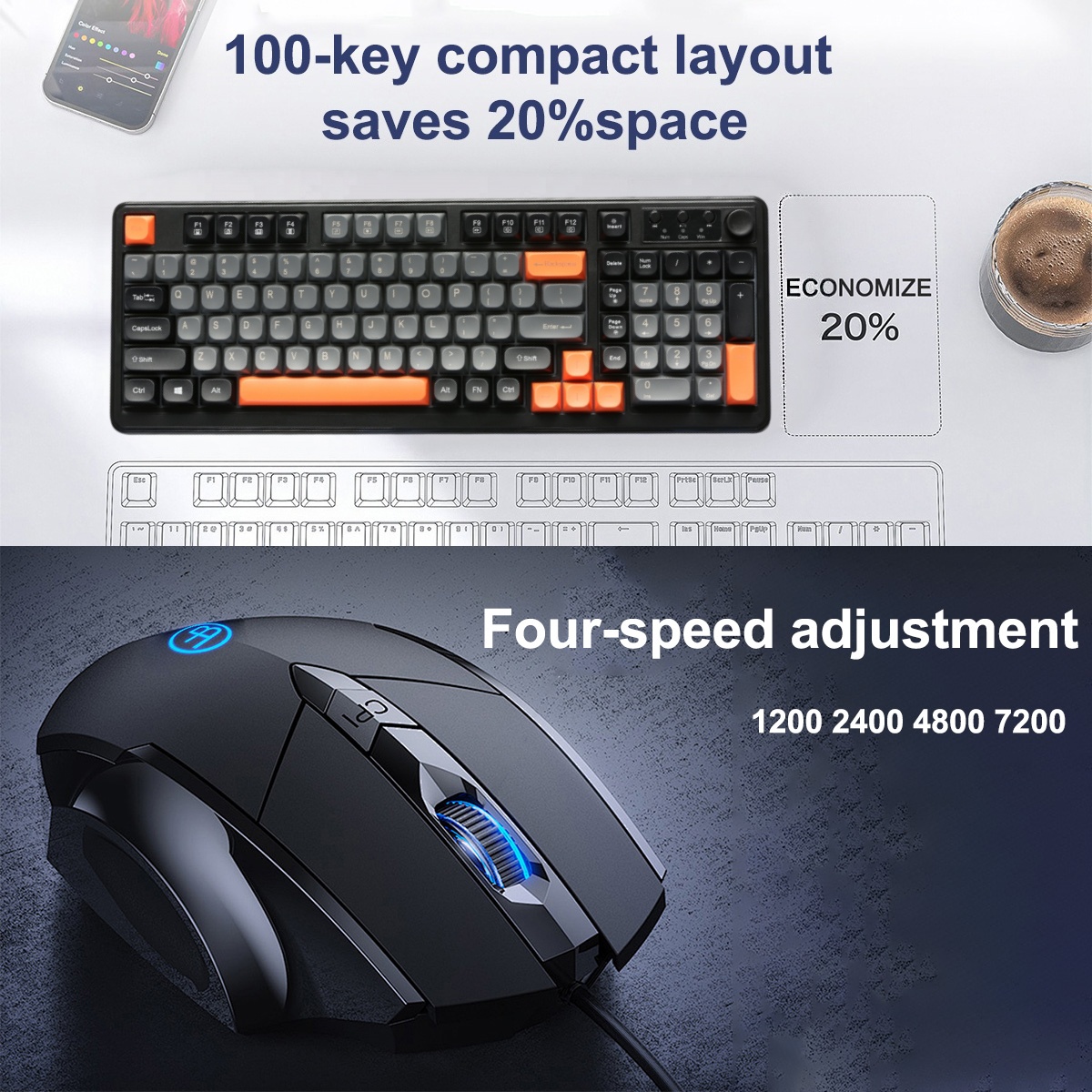 Teclado y ratón RGB, combo de  - Gaming Keyboard Mouse Set reseña y precio